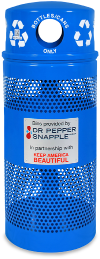 Custom Innovations receptacle branded with Dr. Pepper and Snapple