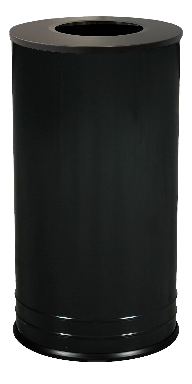 International Collection Powder Coated Receptacle w/ Flat Lid