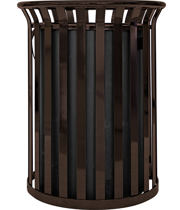Safco 37-Gallon Public Square Recycling Base - Black Steel Receptacle (Lid Sold Separately)
