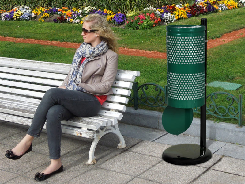 Landscape Series Waste Receptacle with Hinged Drop Bottom-0