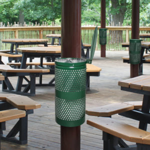 Landscape Series Perforated Waste Receptacle with Lid-0