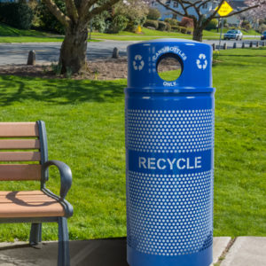 Landscape Series Recycling Receptacle w/ Dome Top - Image 4