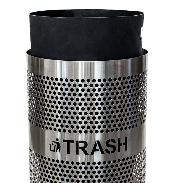 Ex-Cell Stainless Steel Trash Receptacle 33 gal