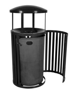 Streetscape SCTP-40 D Outdoor Trash Receptacle with Canopy-0