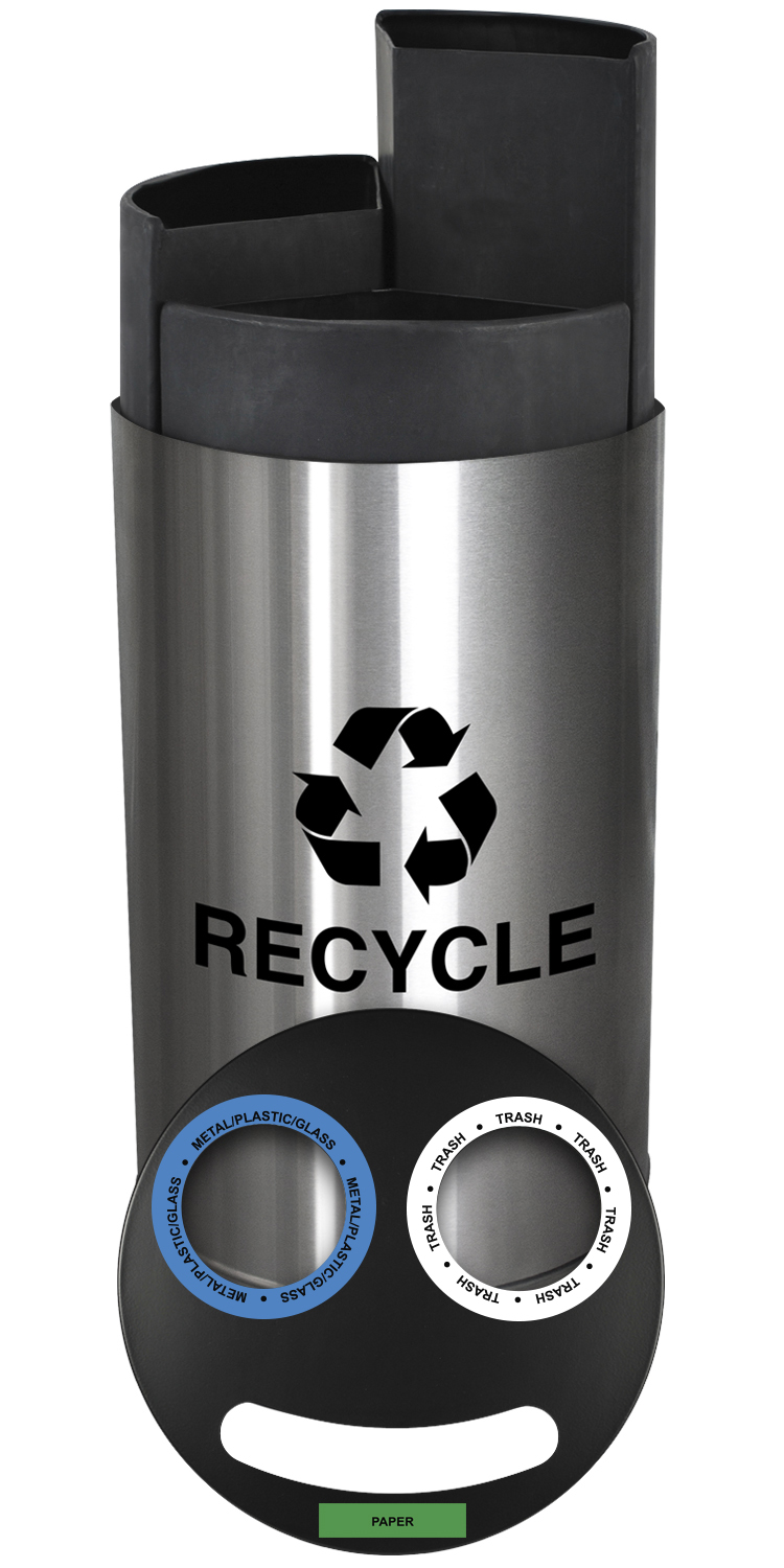NY Smiley 3 Stream Recycling Receptacle-3081