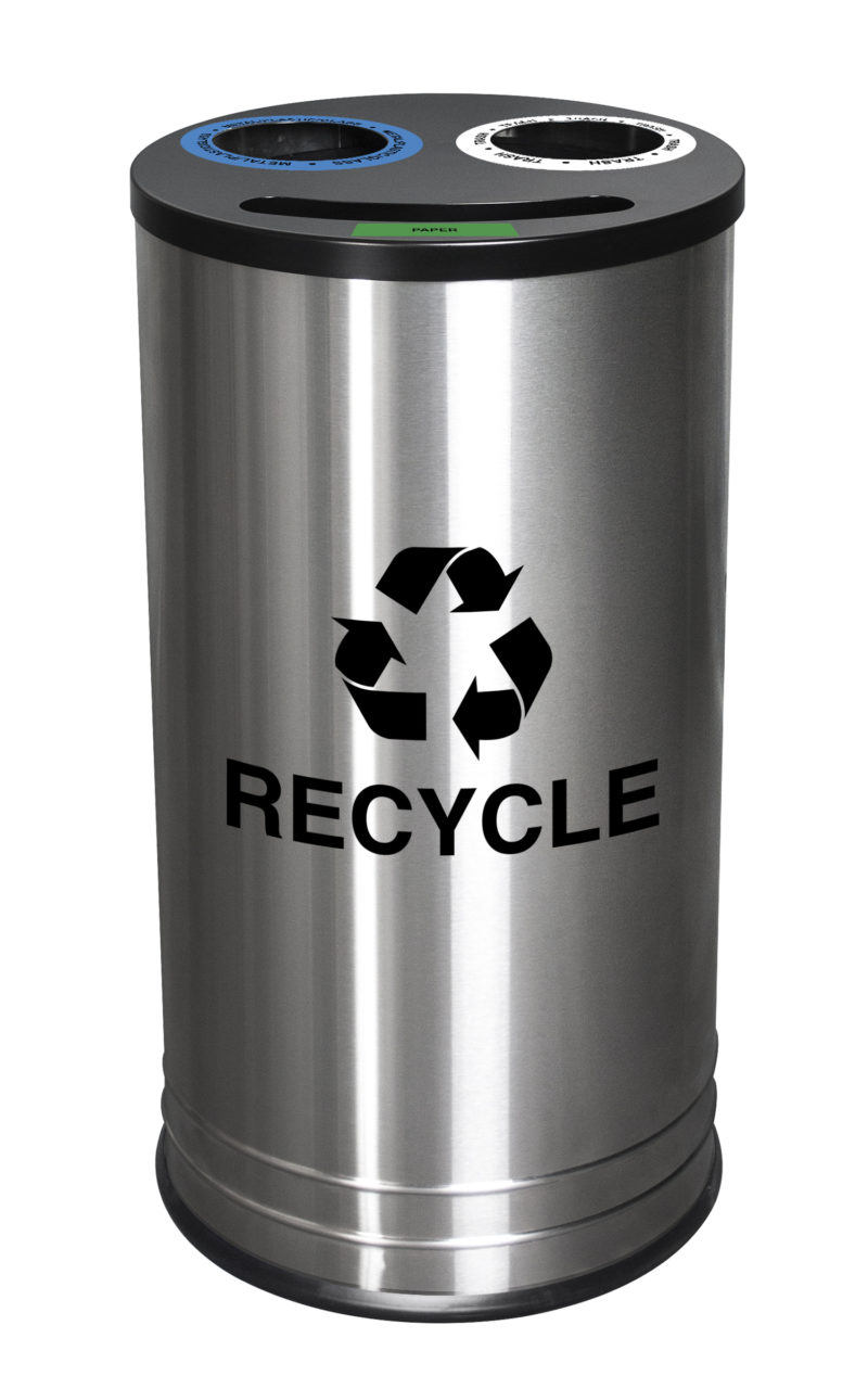 NY Smiley 3 Stream Recycling Receptacle