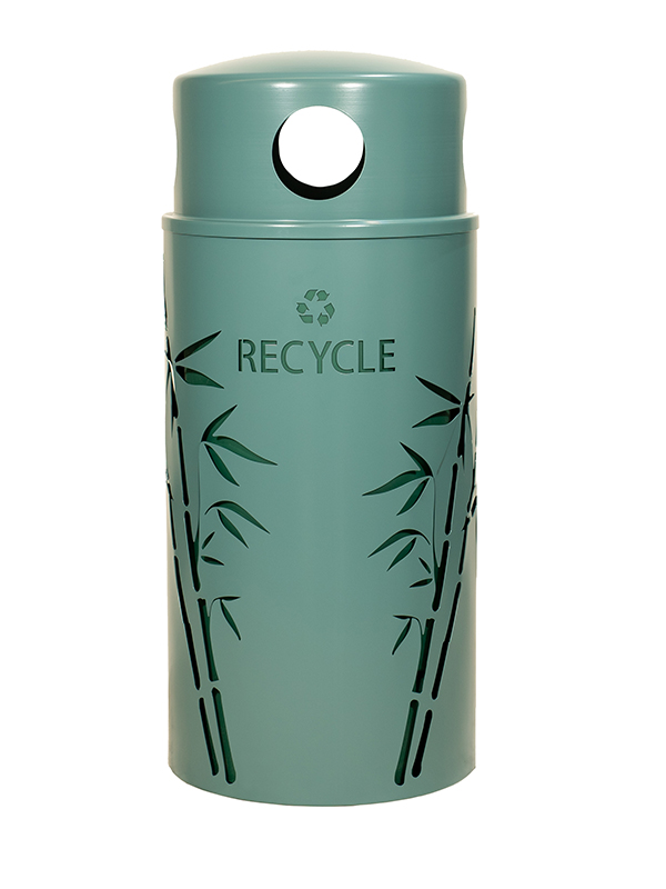 Nature Series 33 Gallon Bamboo Steel Recycling Receptacle MAL