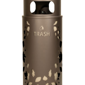 Nature Series 33 Gallon Leaves Steel Trash Receptacle BRZX