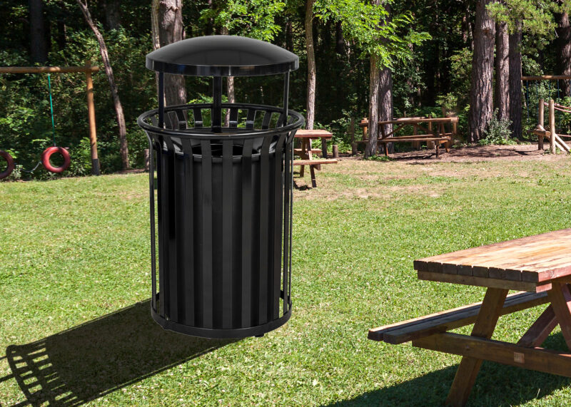 Streetscape Collection 37-Gallon Receptacle w/ Canopy - Image 2