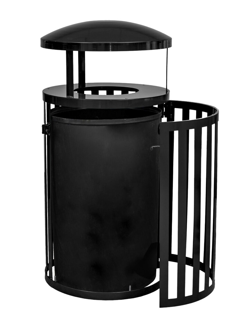 Streetscape Collection 45-Gallon Receptacle w/ Door & Canopy