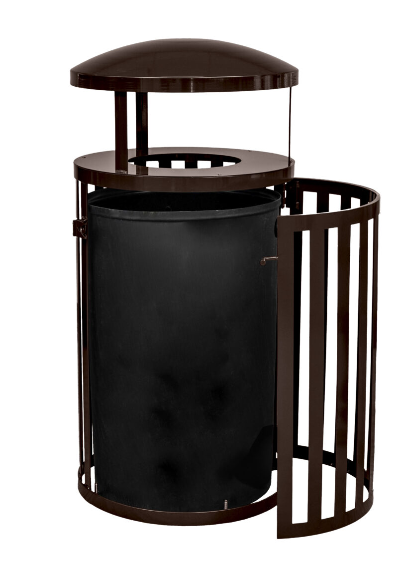 Streetscape Collection 45-Gallon Receptacle w/ Door & Canopy - Image 3