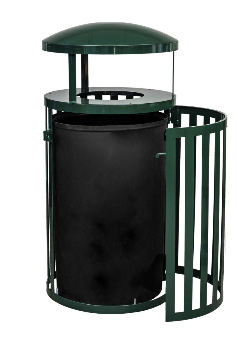 Streetscape Collection 45-Gallon Receptacle w/ Door & Canopy - Image 2