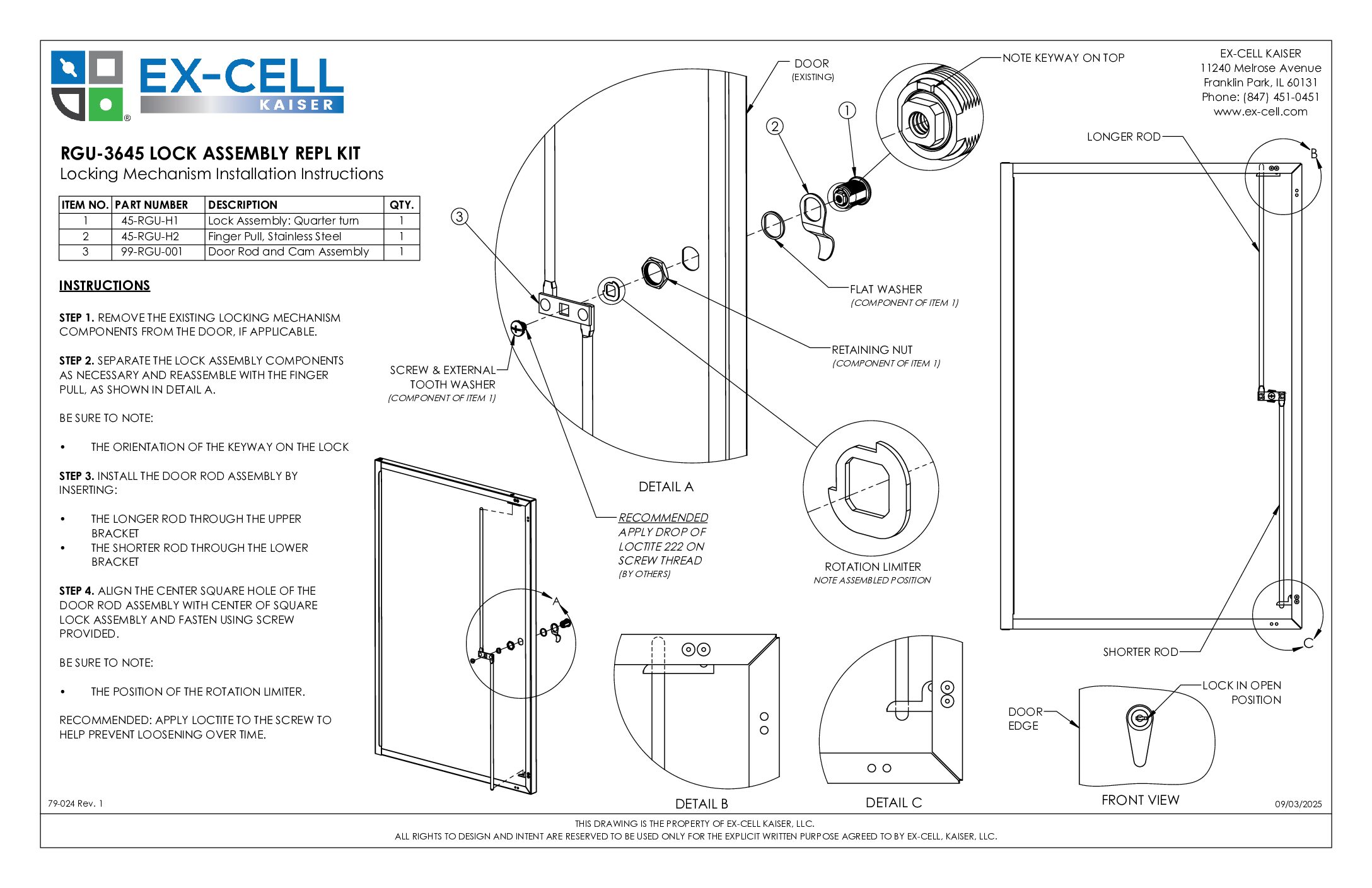 Locking Mechanism Replacement Part